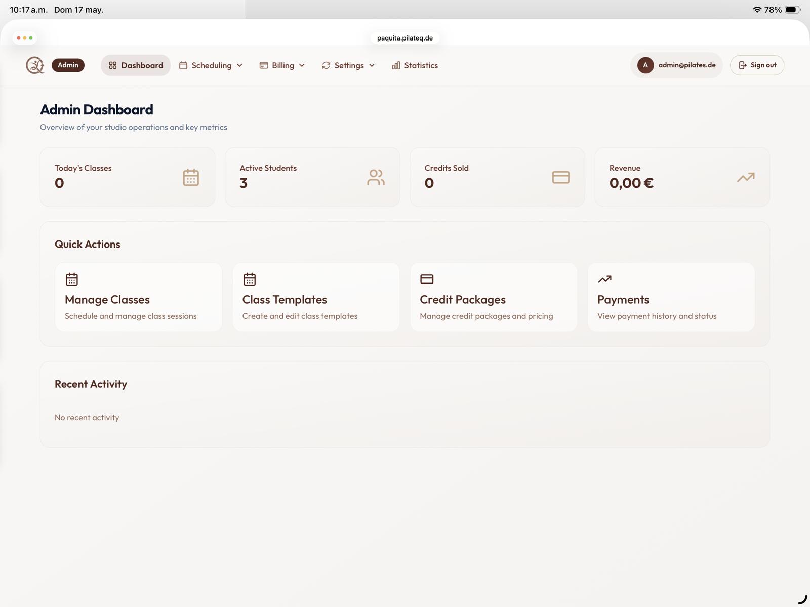 Pilateq Admin Dashboard